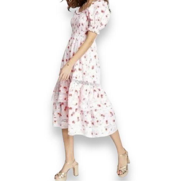 LoveShackFancy/Target collab White and Pink Floral Dress - Picture 2 of 7